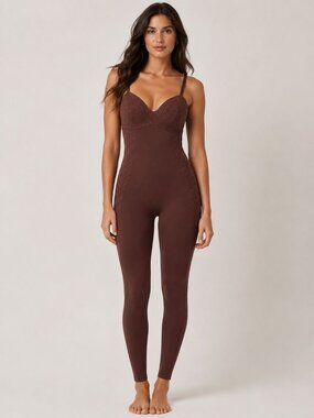 Victoria's Secret VSX Elevate Logo Mesh Jumpsuit Burgundy XL